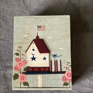 Warren Kimble Patriotic Birdhouse Decorative Box